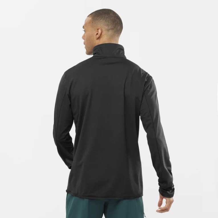 Black Salomon Essential Lightwarm Half Zip Men's Sweatshirt | IE PU1089